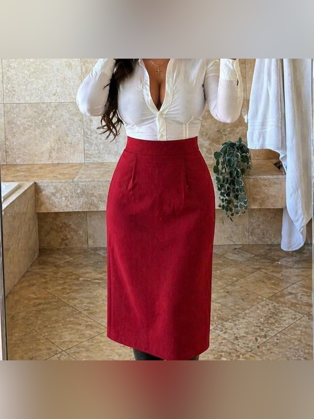 Pendleton Rich Raspberry Pencil Skirt